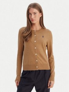 Polo Ralph Lauren Kardigan 211971871007 Beżowy Slim Fit. Brązowe kardigany Polo Ralph Lauren, z bawełny. Za 583,99 zł.