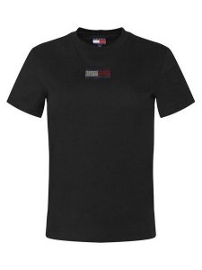Tommy Jeans T-Shirt Party Flag DW0DW21965 Czarny Regular Fit. Czarne t-shirty Tommy Jeans, xs, bez wzorów, z bawełny, bez kołnierzyka, bez ramiączek. Za 219,99 zł.