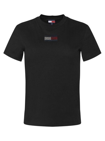 Tommy Jeans T-Shirt Party Flag DW0DW21965 Czarny Regular Fit. Czarne t-shirty Tommy Jeans, xs, bez wzorów, z bawełny, bez kołnierzyka, bez ramiączek. Za 139,99 zł.