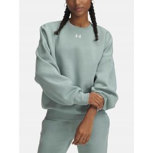 Bluza Damska Under Armour Dresowa Bez Kaptura Oversize Rival Fleece. Zielone bluzy Under Armour, bez wzorów, z dresówki, bez kaptura. Za 199,99 zł.