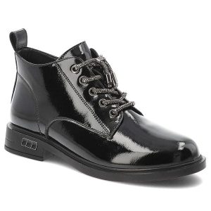 Czarne Botki S.Barski Modne Buty Damskie. Czarne botki S.BARSKI, bez wzorów, ze skóry, bez obcasa, bez zapięcia. Za 263,99 zł.