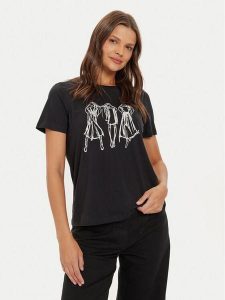 Vero Moda T-Shirt Romy 10320297 Czarny Regular Fit. Czarne t-shirty Vero Moda, xs, bez wzorów, z bawełny, bez kołnierzyka, bez ramiączek. Za 39,99 zł.