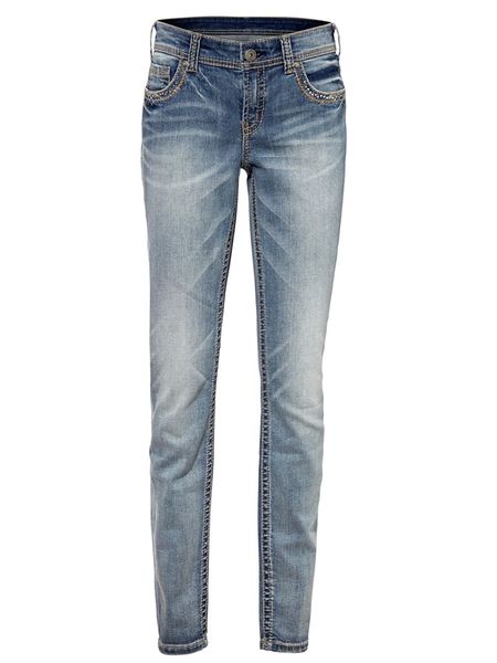Heine Dżinsy - Slim fit - w kolorze błękitnym rozmiar: 34. Niebieskie jeansy Heine, bez wzorów. Za 208,99 zł.
