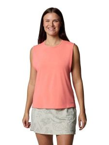 Columbia Top funkcyjny "Chill River Tank II" w kolorze łososiowym rozmiar: M. Pomarańczowe topy Columbia, m, bez wzorów, z materiału, bez kołnierzyka, bez ramiączek. Za 87,19 zł.