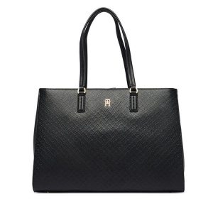 Torebka Tommy Hilfiger. Czarne shopper bag TOMMY HILFIGER, bez wzorów, bez dodatków. Za 699,99 zł.