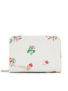 Desigual Portfel 24SAYP13 Écru. Portfele Desigual, bez wzorów, ze skóry. Za 249,99 zł.