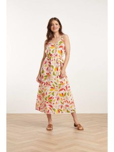 Smashed Lemon Sukienka w kolorze białym ze wzorem rozmiar: XL. Białe sukienki Smashed Lemon, xl, bez wzorów, z tkaniny, bez kołnierzyka, bez ramiączek, maxi. Za 147,95 zł.