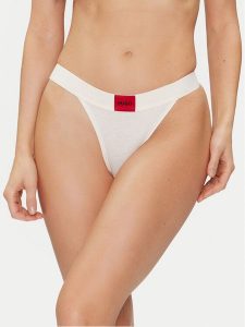 HUGO Stringi Red Label 50503102 Biały. Białe stringi Hugo, bez wzorów, z bawełny. Za 59,99 zł.