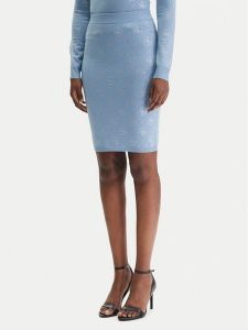 Guess Spódnica mini W6RD0O Z3JD2 Błękitny Regular Fit. Niebieskie spódnice Guess, s, z aplikacjami, z syntetyku, mini. Za 479,99 zł.