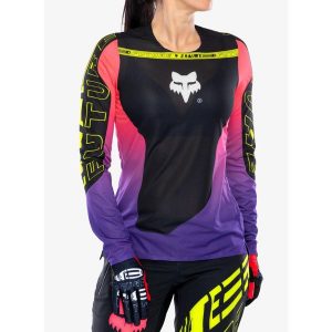 Bluza rowerowa damska Fox Flexair LS Jersey Elevated. Czarne bluzy FOX, bez wzorów, z jersey, bez kaptura. Za 308,99 zł.