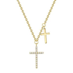EASTSIDE Naszyjnik ze stali szlachetnej Krzyżyk Stal szlachetna Cyrkonia żółte złoto Naszyjniki 1 ct Damski. Żółte naszyjniki Eastside, z cyrkonią, pozłacane. Za 169,99 zł.