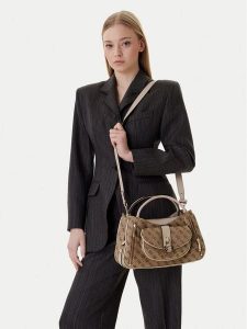 Guess Torebka Jessa HWJG83 62060 Beżowy. Brązowe torebki klasyczne Guess, z aplikacjami, z materiału, bez dodatków. Za 679,99 zł.