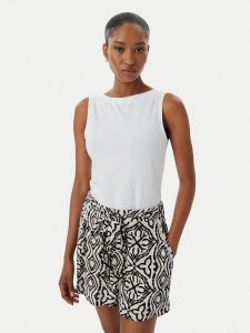 Vero Moda Top Panda 10314416 Biały Slim Fit. Białe topy Vero Moda, s, bez wzorów, z bawełny, bez kołnierzyka, bez ramiączek. Za 79,99 zł.