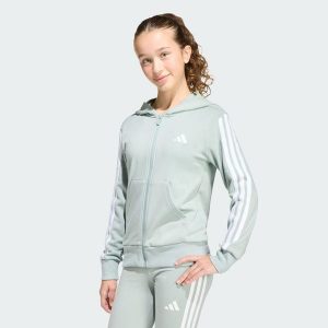 Bluza Z Kapturem Essentials Full Zip. Białe bluzy ADIDAS, bez wzorów, z kapturem. Za 199,00 zł.