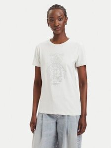 Guess T-Shirt V6GI12 K3325 Kremowy Regular Fit. Białe t-shirty Guess, xl, z aplikacjami, z bawełny, bez kołnierzyka, bez ramiączek. Za 194,99 zł.
