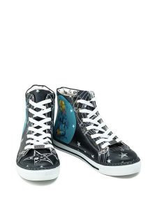 Goby Sneakersy w kolorze czarno-turkusowym ze wzorem rozmiar: 38. Czarne trampki Goby, bez wzorów, z materiału, za kostkę, bez zapięcia. Za 217,99 zł.