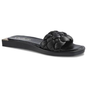 Czarne Klapki Chebello Modne Buty Damskie Ze Skóry. Czarne klapki CheBello, bez wzorów, ze skóry, bez obcasa. Za 199,00 zł.