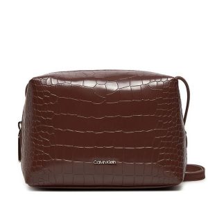 Torebka Calvin Klein. Brązowe listonoszki Calvin Klein, bez wzorów, bez dodatków. Za 269,99 zł.