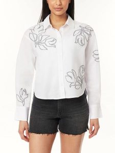 Scotch & Soda Koszula w kolorze białym rozmiar: L. Białe koszule Scotch & Soda, l, z aplikacjami, z bawełny, bez kołnierzyka, bez ramiączek. Za 162,49 zł.
