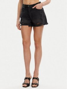 Silvian Heach Szorty jeansowe GPP25123SH Czarny Regular Fit. Czarne szorty Silvian Heach, bez wzorów, z bawełny. Za 159,99 zł.