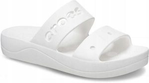 Klapki Dla Dorosłych Crocs Baya Platform. Białe klapki Crocs, bez wzorów, z materiału, bez obcasa. Za 139,99 zł.