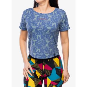 Koszulka szybkoschnąca damska La Sportiva Dimension T-Shirt. Niebieskie koszulki sportowe La Sportiva, bez wzorów, bez ramiączek. Za 182,99 zł.