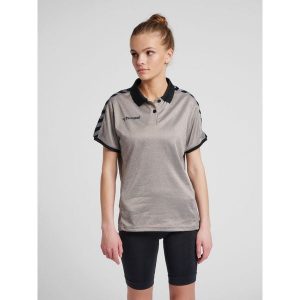 Damska koszulka polo Hummel hmlAUTHENTIC Functional. Szare bluzki Hummel, l, bez wzorów, eleganckie, bez kołnierzyka, bez ramiączek. W wyprzedaży za 150,50 zł.