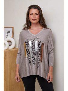 Curvy Lady Sweter w kolorze jasnobrązowym rozmiar: 44/46. Brązowe swetry oversize Curvy Lady, bez wzorów, z bawełny, bez ramiączek. Za 123,82 zł.