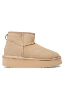 EMU Australia Śniegowce Stinger Micro Flatform 2.0 W13296 Beżowy. Brązowe buty zimowe EMU Australia, ze skóry, bez obcasa, bez zapięcia. Za 579,99 zł.