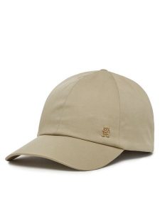 Tommy Hilfiger Czapka z daszkiem Elevated Chic Soft Cap AW0AW17138 Beżowy. Brązowe czapki TOMMY HILFIGER, bez wzorów, z bawełny. Za 119,99 zł.