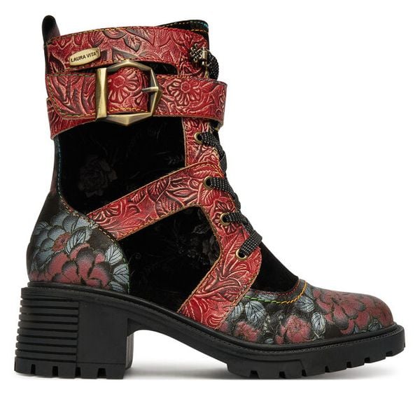 Trzewiki Laura Vita. Czarne botki LAURA VITA, bez wzorów, bez obcasa, na płaskiej podeszwie, bez zapięcia. Za 389,99 zł.