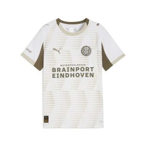 Młodzieżowa trzecia koszulka PSV Eindhoven 25/26 PUMA White Desert Dust Beige. Biała bluzki Puma, m, bez wzorów, młodzieżowe, bez kołnierzyka, bez ramiączek. Za 349,00 zł.