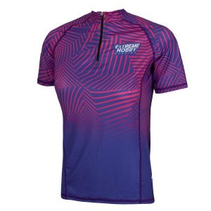Koszulka biegowa damska z zamkiem i krótkim rękawem EXTREME HOBBY CALEIDOSCOPE. Niebieskie bluzki EXTREME HOBBY, xs, bez wzorów, z elastanu, sportowe, bez kołnierzyka, bez ramiączek. Za 169,00 zł.