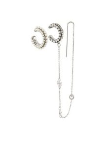 Tory Burch Kolczyki 161055 Srebrny. Szare kolczyki Tory Burch, metalowe. Za 399,99 zł.