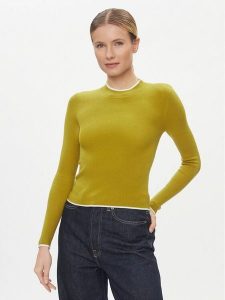 Vero Moda Sweter Flouncy 10299604 Żółty Slim Fit. Żółte swetry klasyczne Vero Moda, m, z syntetyku, bez kołnierzyka. Za 89,99 zł.