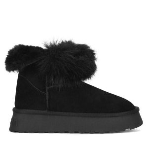 Śniegowce Badura. Czarne buty zimowe Badura, bez obcasa, bez zapięcia. Za 279,99 zł.