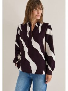 Cecil Bluzka w kolorze fioletowo-kremowym rozmiar: L. Brązowe bluzki Cecil, l, bez wzorów, bez kołnierzyka, bez ramiączek. Za 122,67 zł.