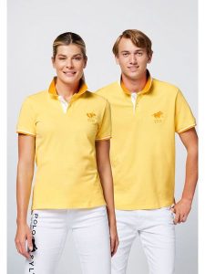 Polo Sylt Koszulka polo w kolorze żółtym rozmiar: L. Żółte bluzki Polo Sylt, l, bez wzorów, bez kołnierzyka, bez ramiączek. Za 105,38 zł.