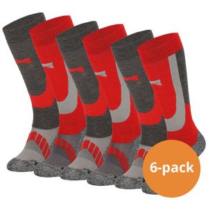 Skarpety narciarskie Xtreme, 6 par, Multi Czerwony. Czerwone skarpetki XTREME SOCKSWEAR, bez wzorów. Za 499,99 zł.
