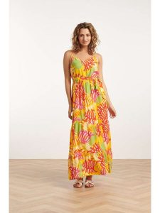 Smashed Lemon Sukienka ze wzorem rozmiar: XL. Sukienki Smashed Lemon, xl, bez wzorów, z tkaniny, bez kołnierzyka, bez ramiączek, maxi, rozkloszowane. Za 147,95 zł.