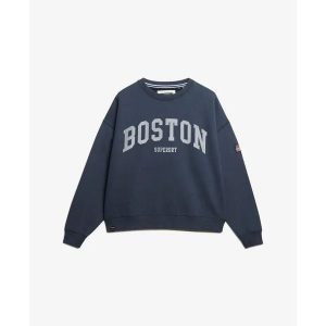 Damska bluza oversize Superdry Athletic Essentials. Niebieskie bluzy Superdry, m, bez wzorów, bez kaptura. Za 278,45 zł.