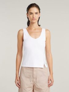 G-Star Top w kolorze białym rozmiar: M. Białe topy G-Star, m, bez wzorów, z bawełny, retro, bez kołnierzyka, bez ramiączek. Za 109,78 zł.