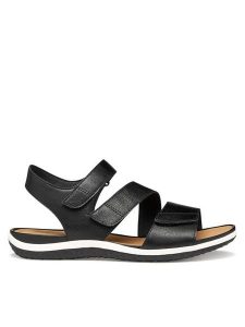 Geox Sandały D Sandal Vega D35R6A 000BC C9997 Czarny. Czarne sandały Geox, bez wzorów, ze skóry, bez obcasa, na płaskiej podeszwie, bez zapięcia. Za 359,99 zł.