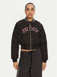 Juicy Couture Kurtka bomber Kelsey JCOIJ224557 Czarny Regular Fit. Czarne kurtki Juicy Couture, xxs, bez wzorów, z syntetyku, bez kaptura. Za 459,99 zł.