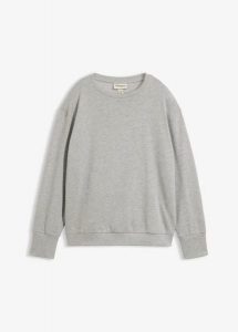 Bluza oversize z miękkiej mieszanki bawełny. Szare bluzy bonprix, bez wzorów, z bawełny, bez kaptura. Za 109,99 zł.