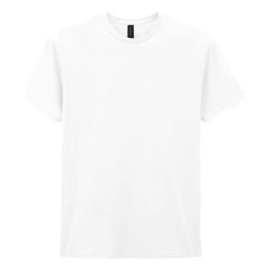 Koszulka Unisex Dla Dorosłych Soft Touch. Białe bluzki GILDAN, xl, bez wzorów, sportowe, bez kołnierzyka, bez ramiączek. Za 45,99 zł.