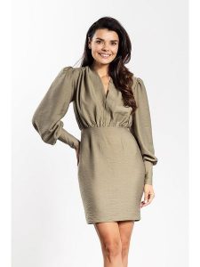 Awama Sukienka w kolorze oliwkowym rozmiar: S. Brązowe sukienki Awama, s, bez wzorów, bez kołnierzyka, bez ramiączek, mini. Za 159,99 zł.
