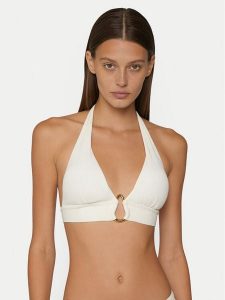 Guess Góra od bikini E6GJ14 KF590 Biały. Białe bikini Guess, z aplikacjami, z syntetyku. Za 329,99 zł.