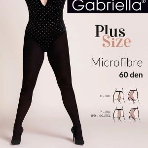 Rajstopy Gabriella Microfibre 60 den plus size nero. Czarne rajstopy i pończochy Gabriella, bez wzorów, z dzianiny. Za 34,90 zł.