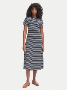 Tommy Hilfiger Sukienka codzienna WW0WW48745 Granatowy Regular Fit. Niebieskie sukienki TOMMY HILFIGER, na co dzień, xl, bez wzorów, z bawełny, bez kołnierzyka, bez ramiączek, proste. Za 649,99 zł.